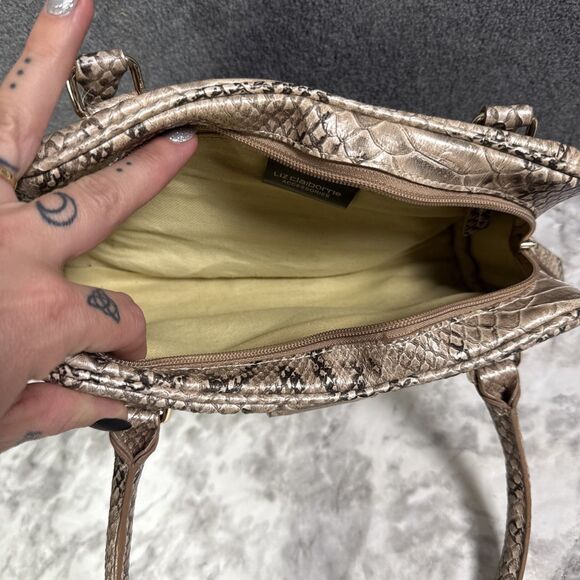 Liz Claiborne Faux Gold Beige Small Snakeskin Purse Shoulder Bag Read** - Picture 4 of 4